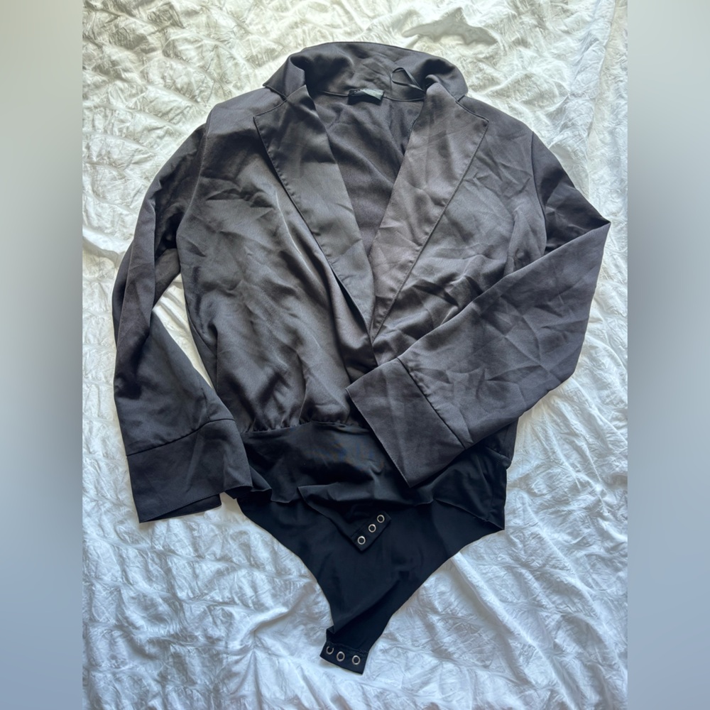 Zara Black Bodysuit Blazer